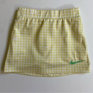 Nike Athletic Skort Size 12 months Yellow Logo Check Print Shorts Underneath